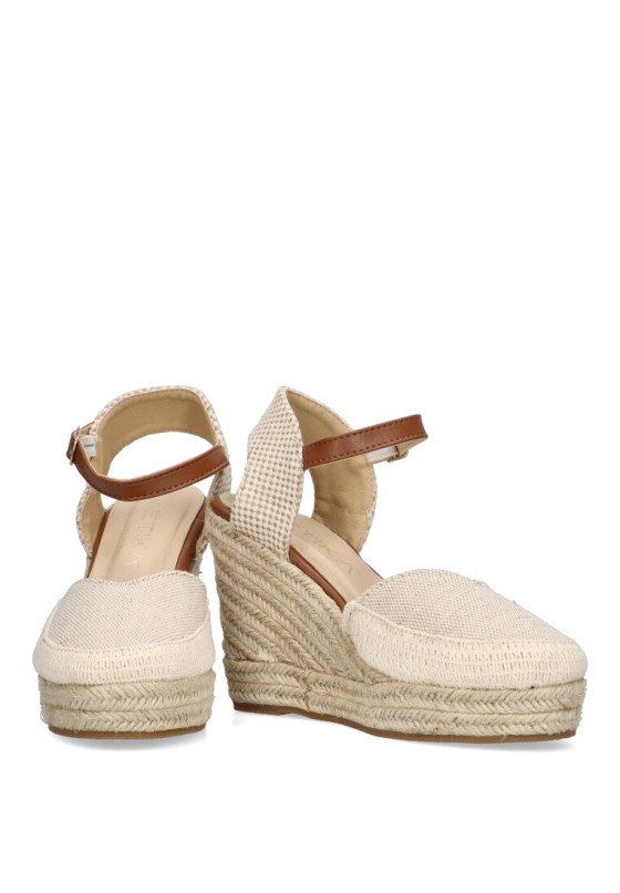 Alpargata de mujer ETIKA 20002 natural sintetico cuña alta