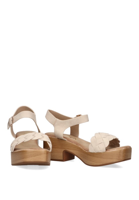 Sandalia de mujer ETIKA 30020 beige sintetico tacón medio