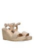 Sandalia de mujer ETIKA 20013 beige antelina cuña alta
