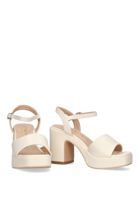 Sandalia de vestir beige de mujer ETIKA 30016 con tacón alto