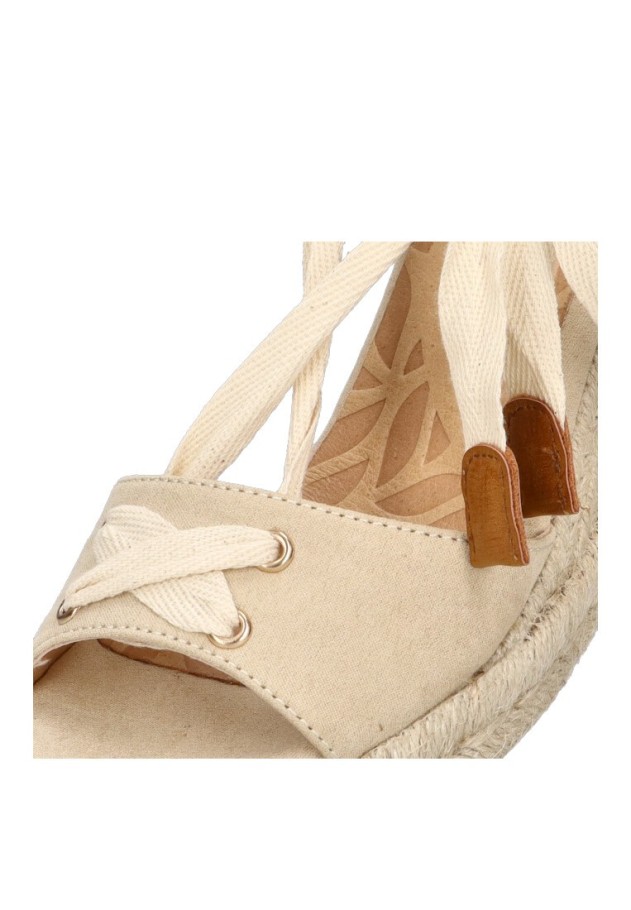 Sandalia de mujer MUSTANG 59725 beige sintetico cuña alta
