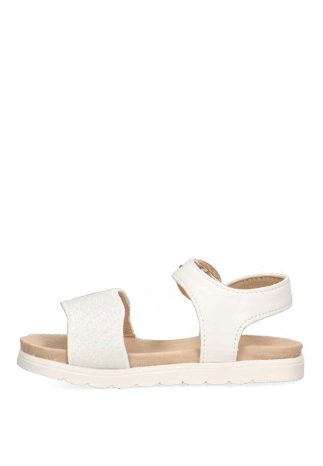 Sandalia de niña LUNA KIDS c935 blanco sintetico suela plana