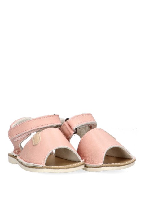Sandalia de niña LUNA KIDS a2951 rosa piel suela plana