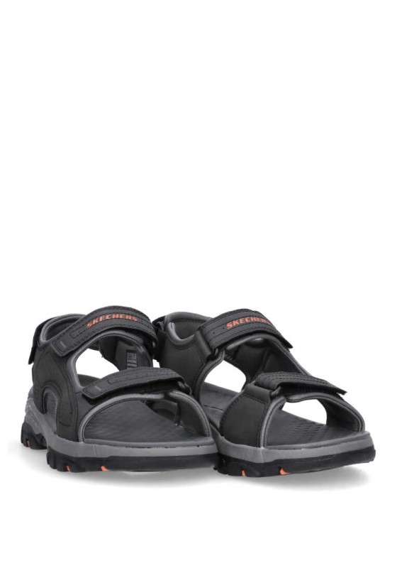 Sandalia de hombre SKECHERS 204105 negro sintetico suela plana