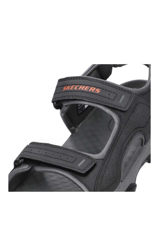 Sandalia de hombre SKECHERS 204105 negro sintetico suela plana