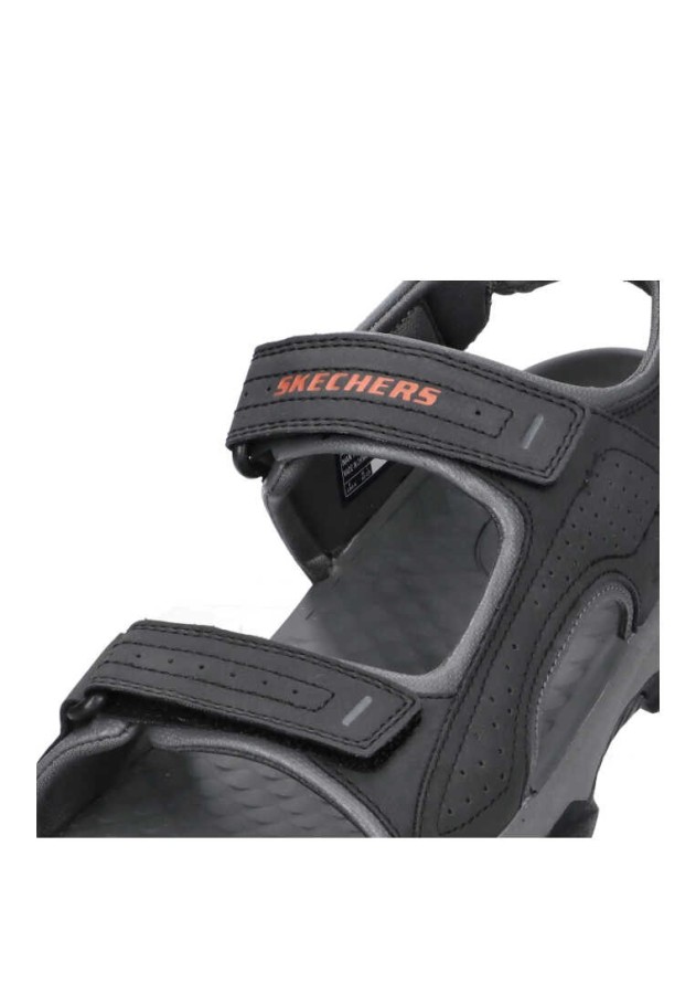 Sandalia de hombre SKECHERS 204105 negro sintetico suela plana
