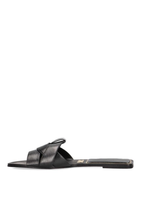 Sandalia de mujer Luna Collection 88-2177 negro sintetico suela plana
