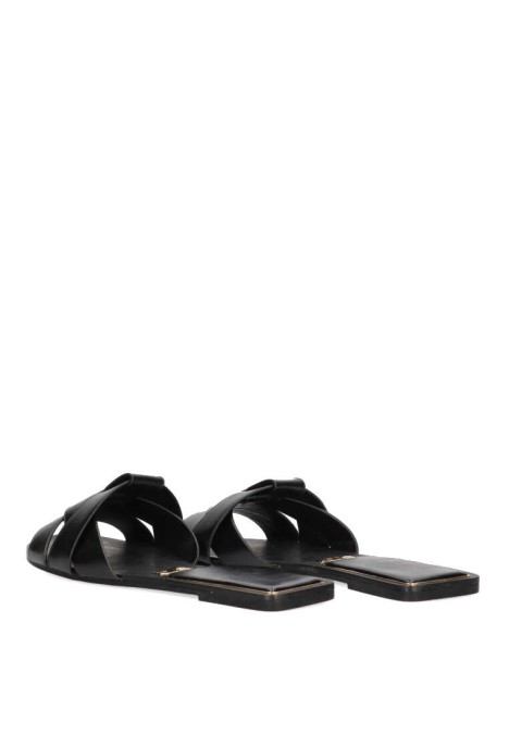 Sandalia de mujer Luna Collection 88-2177 negro sintetico suela plana