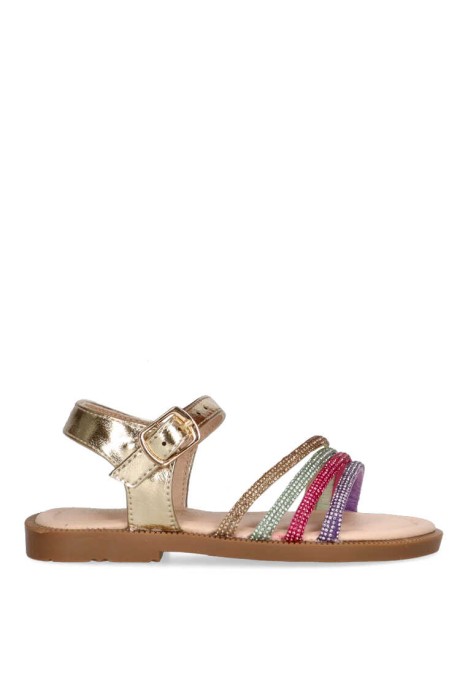 Sandalia de niña LUNA KIDS c939 multi oro sintetico suela plana