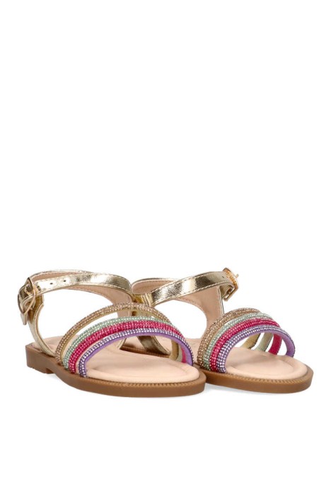 Sandalia de niña LUNA KIDS c939 multi oro sintetico suela plana