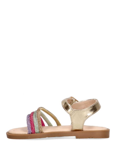 Sandalia de niña LUNA KIDS c939 multi oro sintetico suela plana