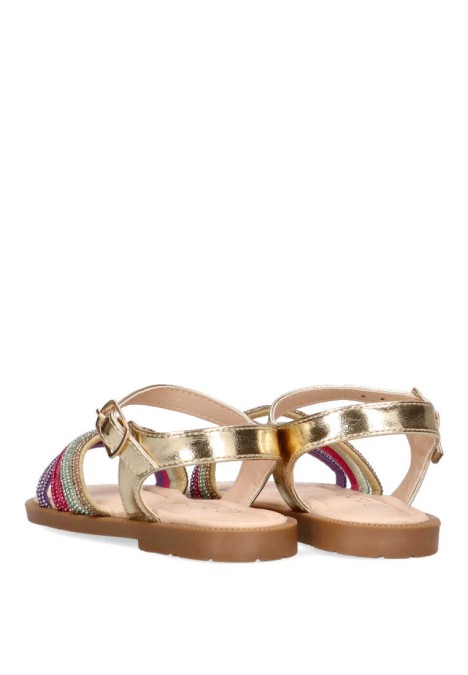 Sandalia de niña LUNA KIDS c939 multi oro sintetico suela plana