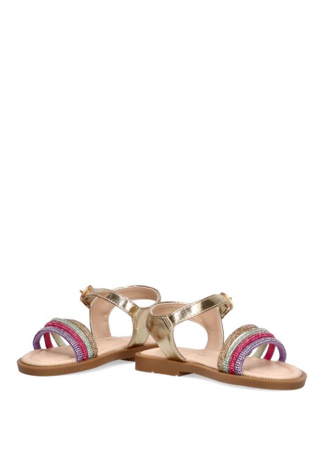 Sandalia de niña LUNA KIDS c939 multi oro sintetico suela plana