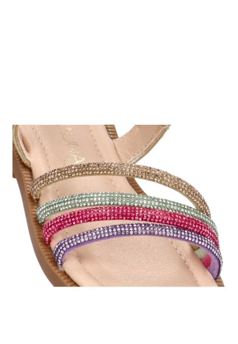 Sandalia de niña LUNA KIDS c939 multi oro sintetico suela plana