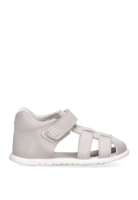 Sandalia de niña PIRUFLEX 306 beige piel suela plana