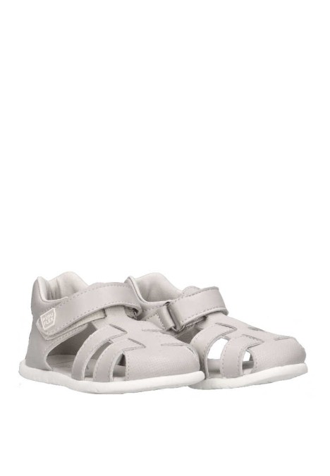 Sandalia de niña PIRUFLEX 306 beige piel suela plana