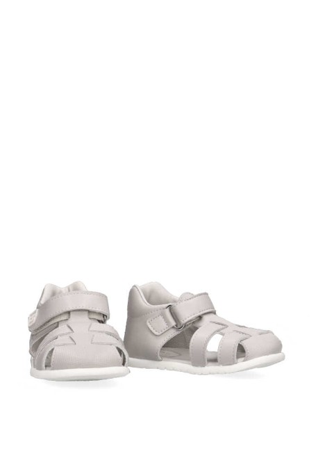 Sandalia de niña PIRUFLEX 306 beige piel suela plana