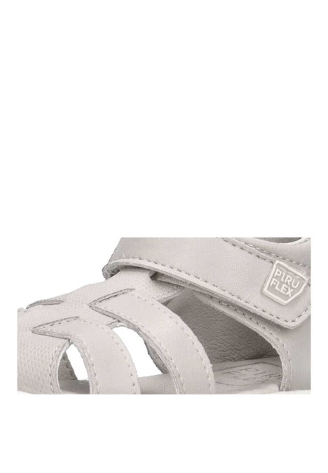 Sandalia de niña PIRUFLEX 306 beige piel suela plana