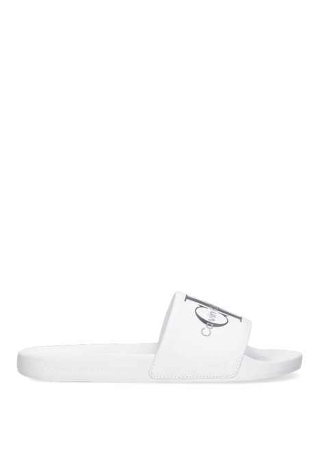 Chanclas sandalias playa de hombre CALVIN KLEIN ym0ym00061 blanco goma suela plana