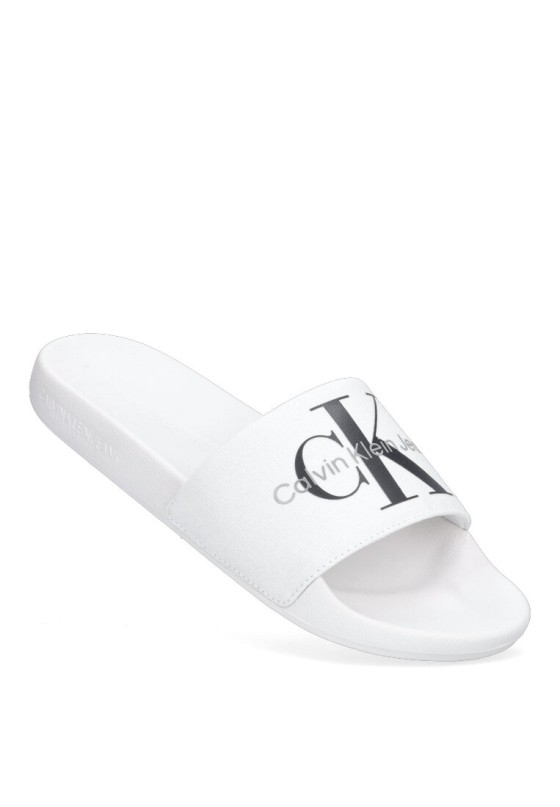 Chanclas sandalias playa de hombre CALVIN KLEIN ym0ym00061 blanco goma suela plana
