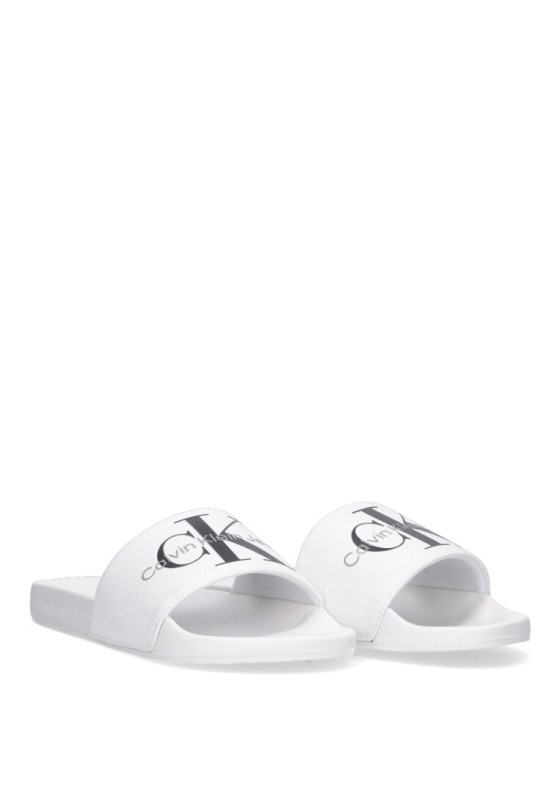 Chanclas sandalias playa de hombre CALVIN KLEIN ym0ym00061 blanco goma suela plana