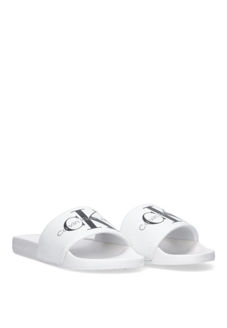 Chanclas sandalias playa de hombre CALVIN KLEIN ym0ym00061 blanco goma suela plana