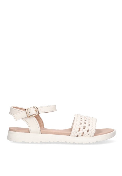 Sandalia de niña LUNA KIDS c655 blanco sintetico suela plana
