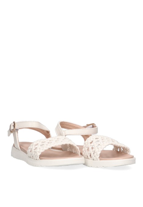Sandalia de niña LUNA KIDS c655 blanco sintetico suela plana