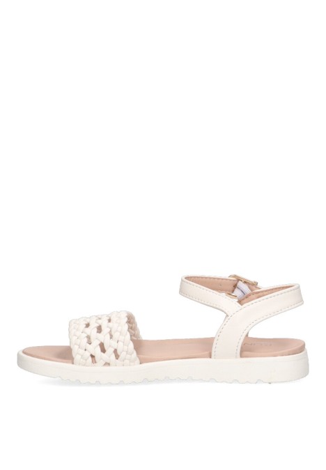 Sandalia de niña LUNA KIDS c655 blanco sintetico suela plana