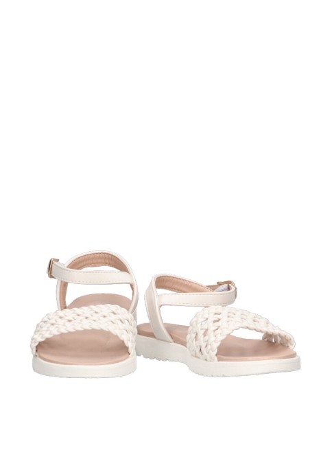 Sandalia de niña LUNA KIDS c655 blanco sintetico suela plana