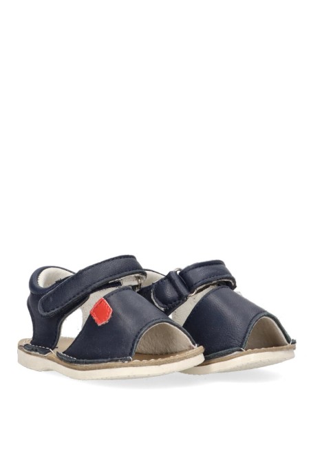 Sandalia de niña LUNA KIDS a2951 marino piel suela plana