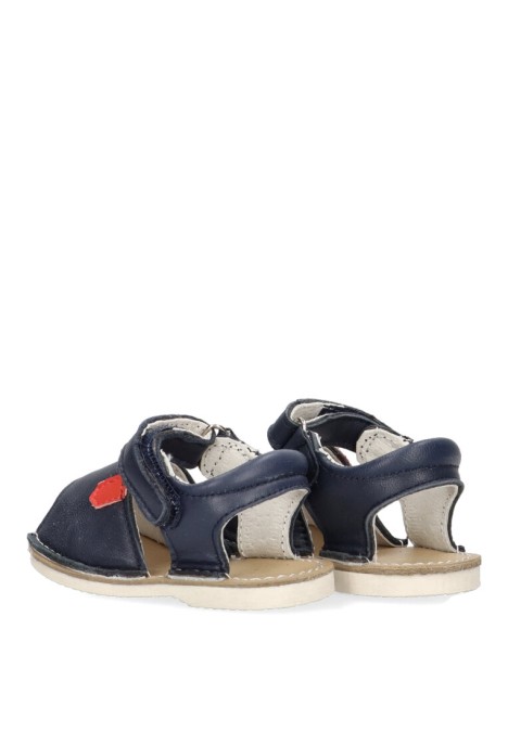 Sandalia de niña LUNA KIDS a2951 marino piel suela plana