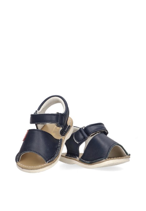 Sandalia de niña LUNA KIDS a2951 marino piel suela plana