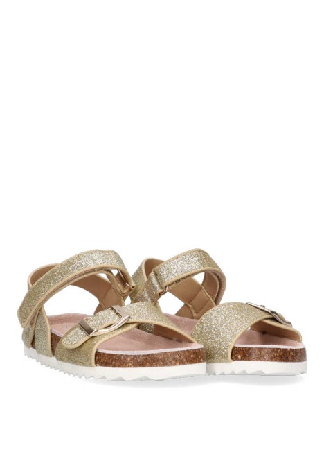 Sandalia de niña ETIKA 13712 oro sintetico suela plana