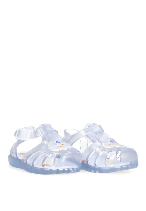 Chanclas sandalias playa de niña GIOSEPPO luciara transparente goma suela plana