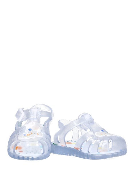 Chanclas sandalias playa de niña GIOSEPPO luciara transparente goma suela plana