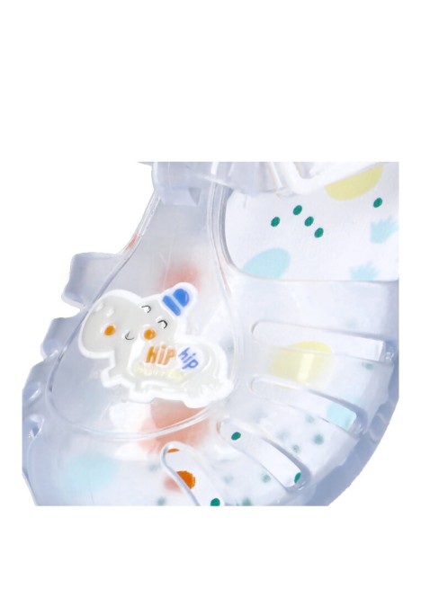 Chanclas sandalias playa de niña GIOSEPPO luciara transparente goma suela plana