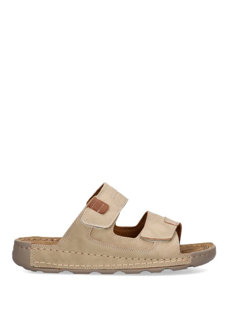 Sandalia de hombre ETIKA 41014 beige sintetico suela plana
