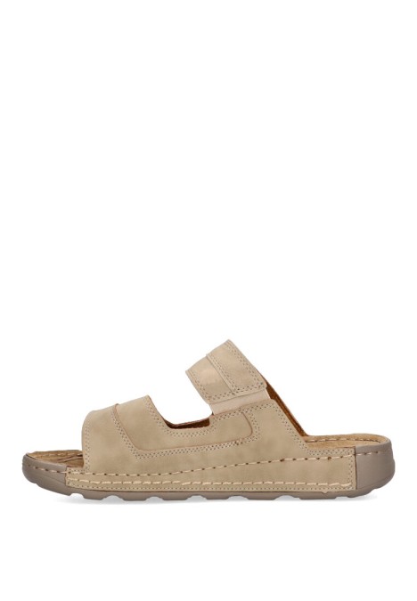 Sandalia de hombre ETIKA 41014 beige sintetico suela plana