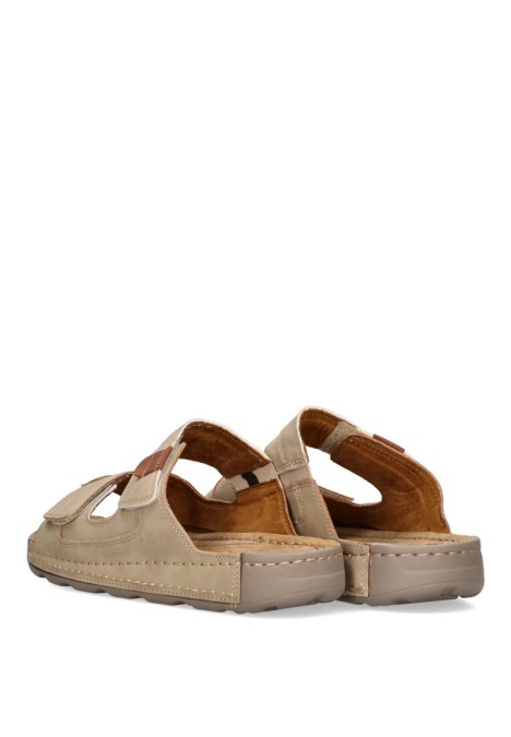 Sandalia de hombre ETIKA 41014 beige sintetico suela plana