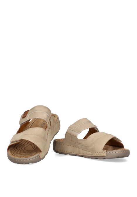 Sandalia de hombre ETIKA 41014 beige sintetico suela plana