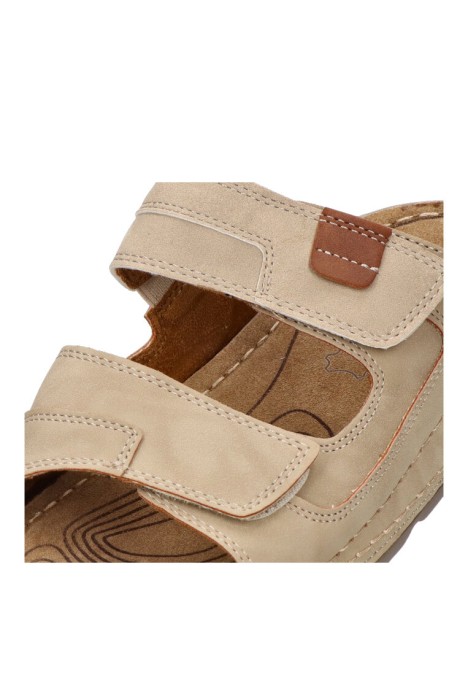 Sandalia de hombre ETIKA 41014 beige sintetico suela plana