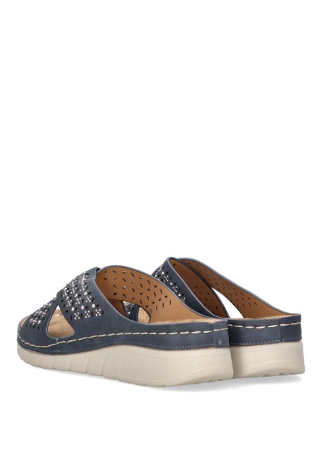 Sandalia de mujer ARMONY 41020 azul sintetico suela plana