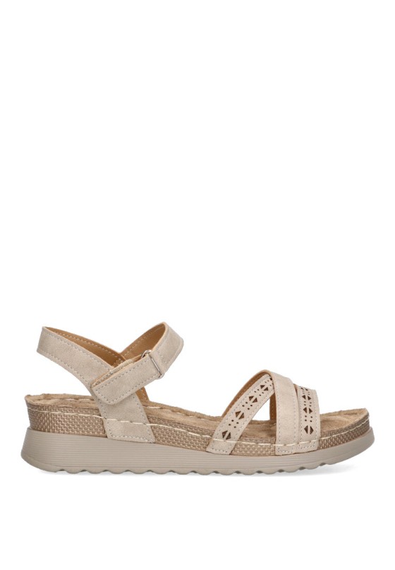 Sandalia de mujer ARMONY 16208 beige sintetico suela plana