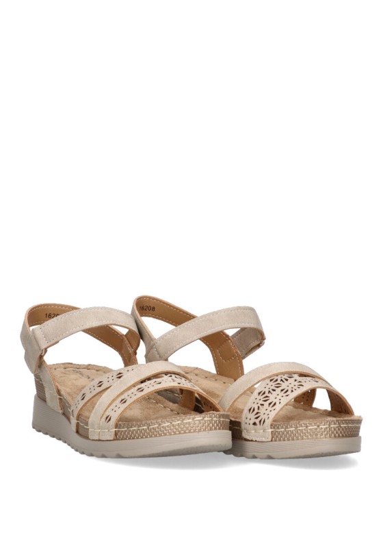 Sandalia de mujer ARMONY 16208 beige sintetico suela plana