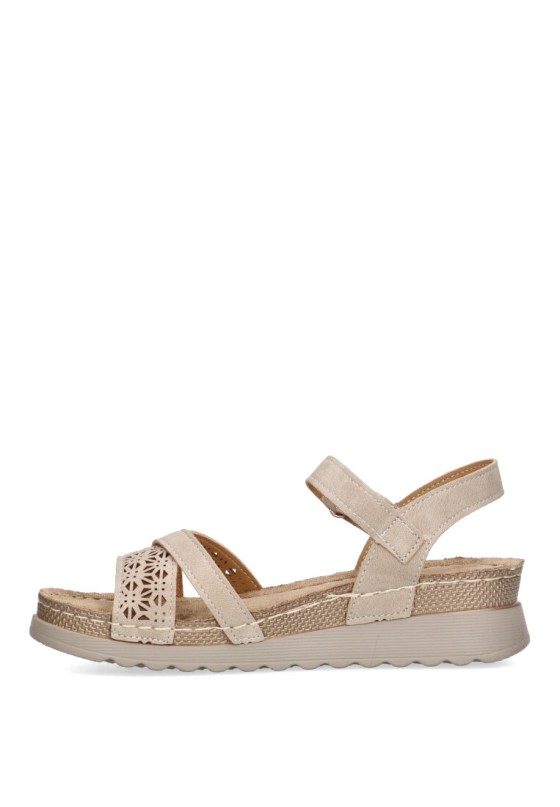 Sandalia de mujer ARMONY 16208 beige sintetico suela plana