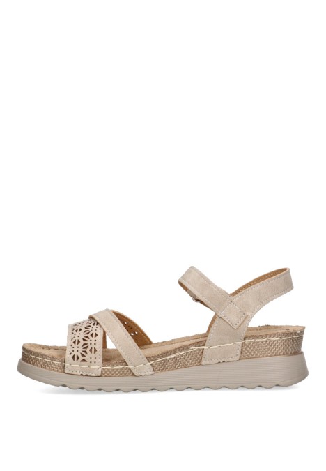 Sandalia de mujer ARMONY 16208 beige sintetico suela plana