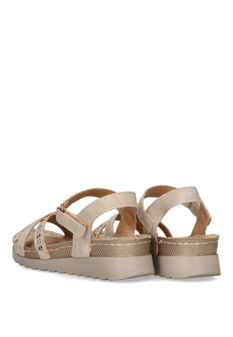 Sandalia de mujer ARMONY 16208 beige sintetico suela plana
