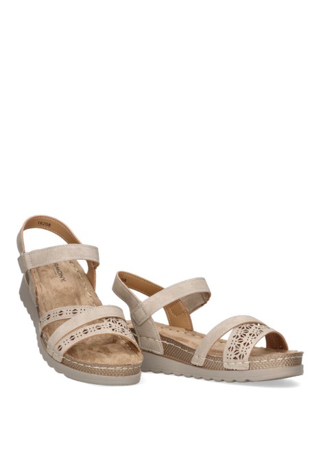 Sandalia de mujer ARMONY 16208 beige sintetico suela plana