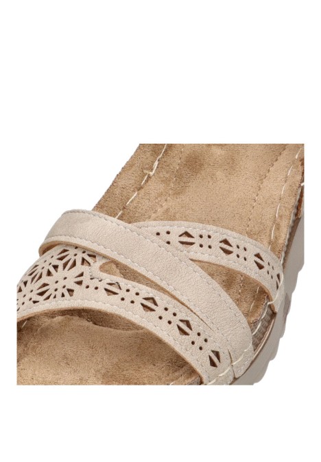 Sandalia de mujer ARMONY 16208 beige sintetico suela plana